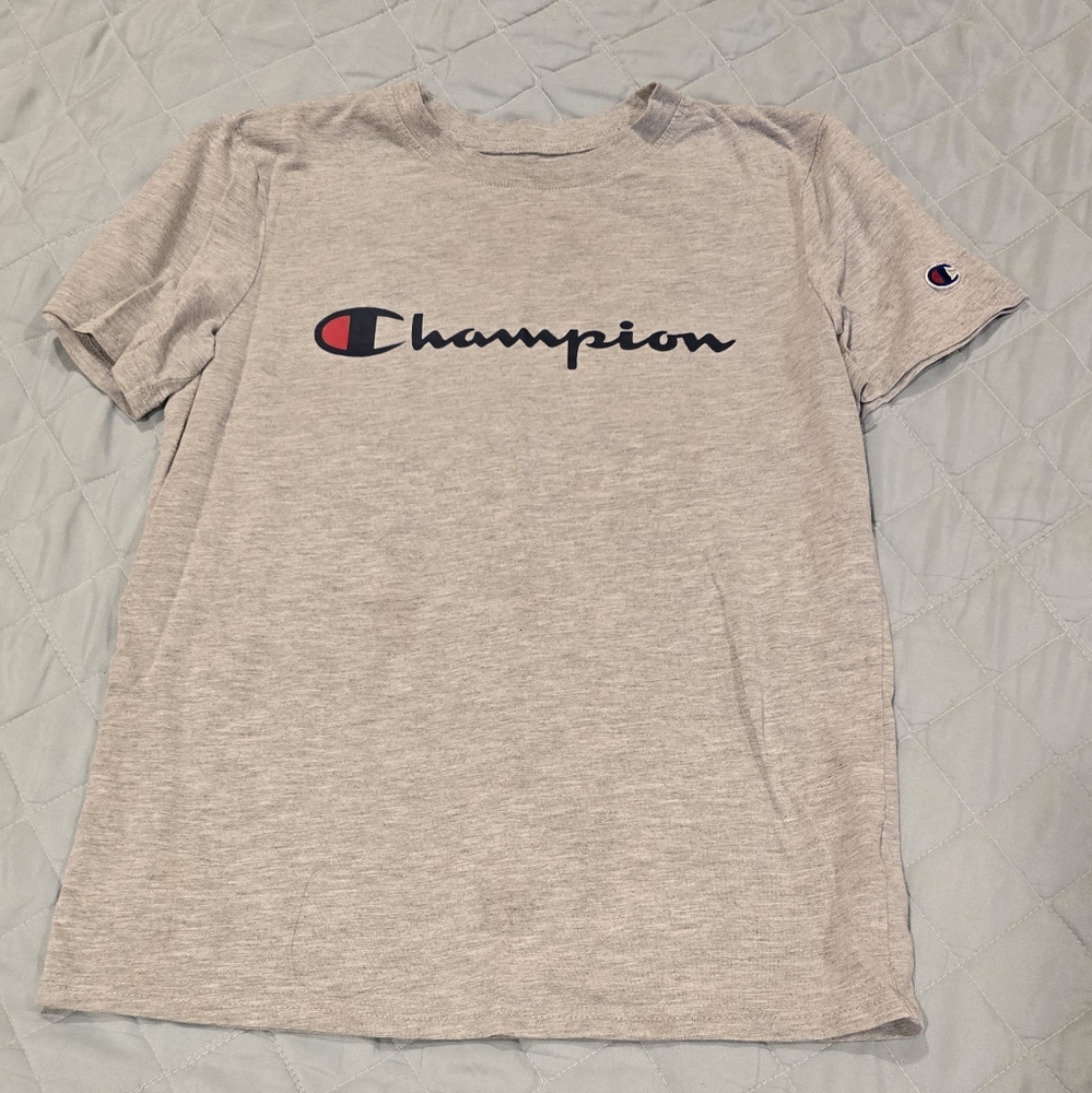 Champion Heather Gray Tee with Logo